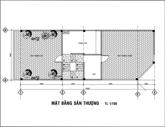 Mẫu 10 – Nhà 1 trệt 2 lầu 6x16m có garage ô tô 4