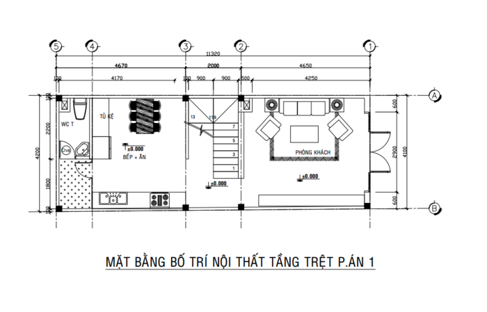 Mẫu 2 – Nhà 1 trệt 1 lầu có sân thượng 4x11m 1