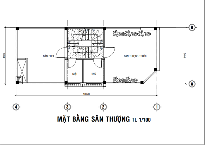 Mẫu 4 – Nhà 1 trệt 1 lầu 4.4×11.9m 3