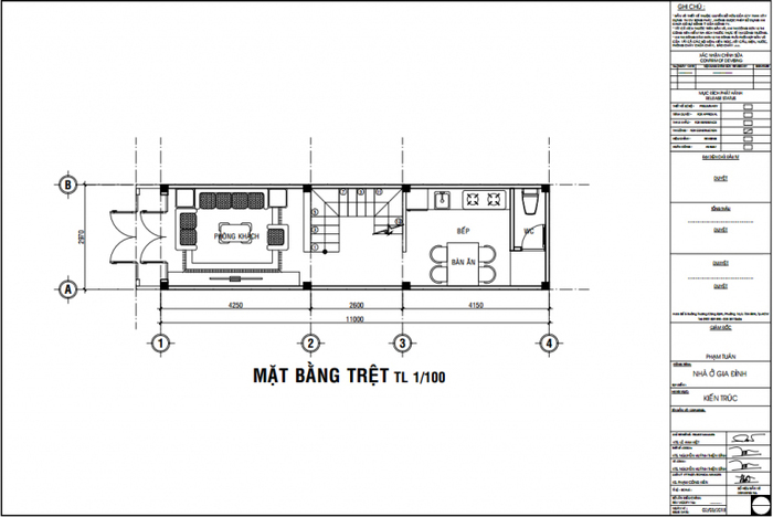Mẫu 6 – Nhà 1 trệt 1 lửng 1 lầu 3x11m 1