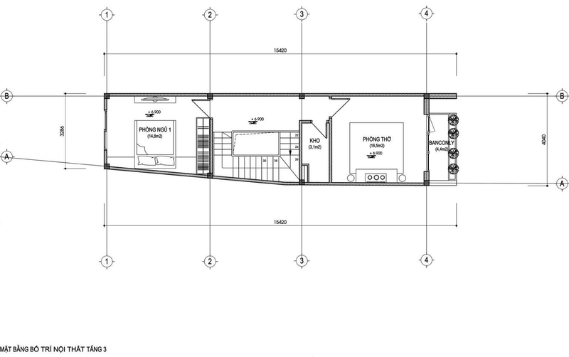 Thiết kế nhà 3 tầng 5x10m đơn giản 4