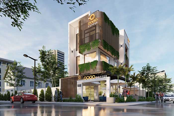 Mẫu nhà góc 2 mặt tiền  kinh doanh 4