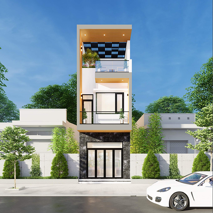 Mẫu nhà ống 2 tầng 1 tum