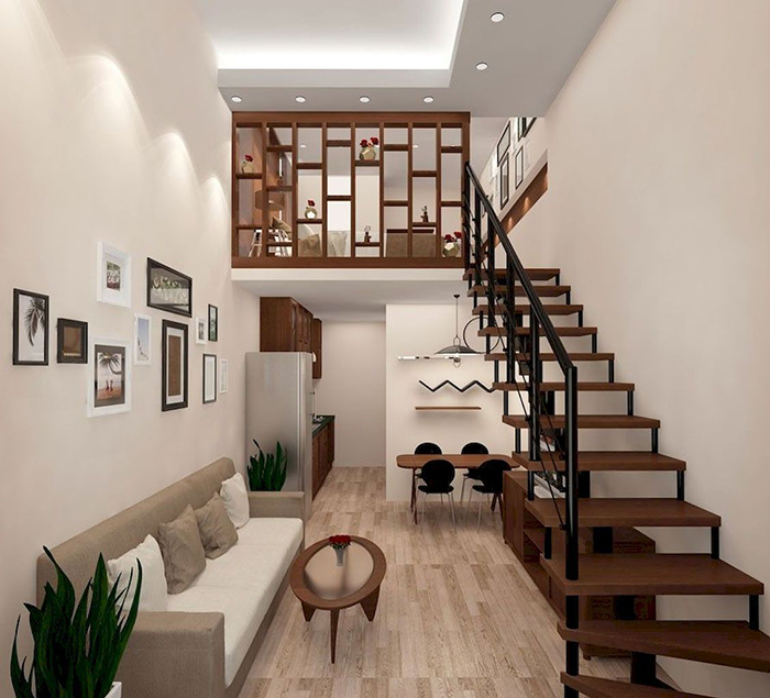 Thiết kế nhà 2 tầng có gác lửng hiện đại 10