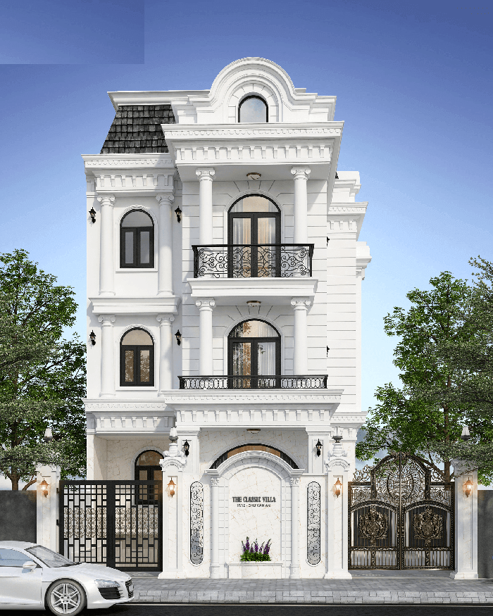 mẫu thiết kế nhà phố chiều rộng 7m 5