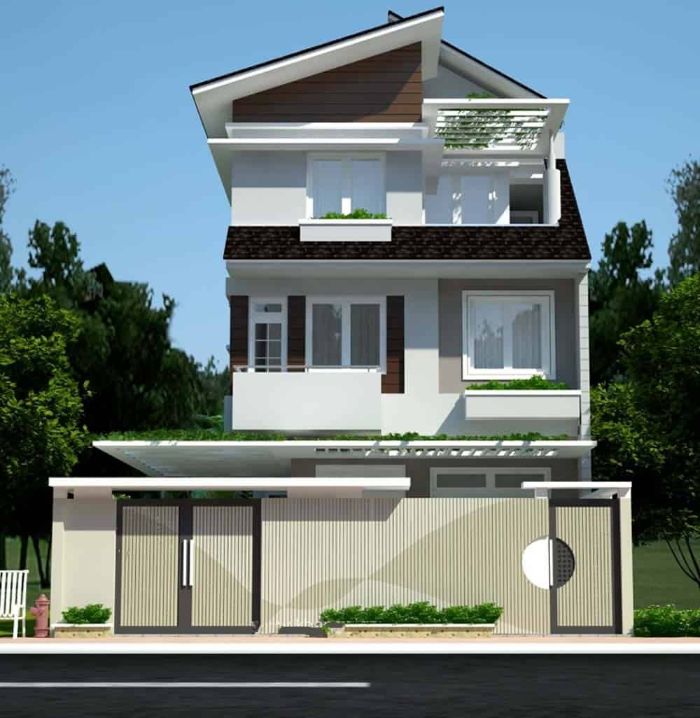 Mẫu thiết kế nhà rộng 8m 1