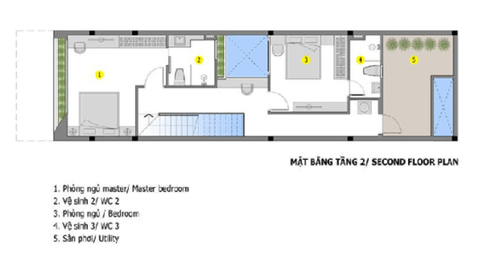 Thiết kế mẫu nhà 2 tầng 3x10m đẹp 3