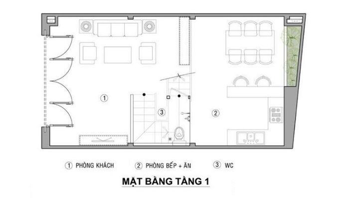 Thiết kế nhà 2 tầng 4x10 6