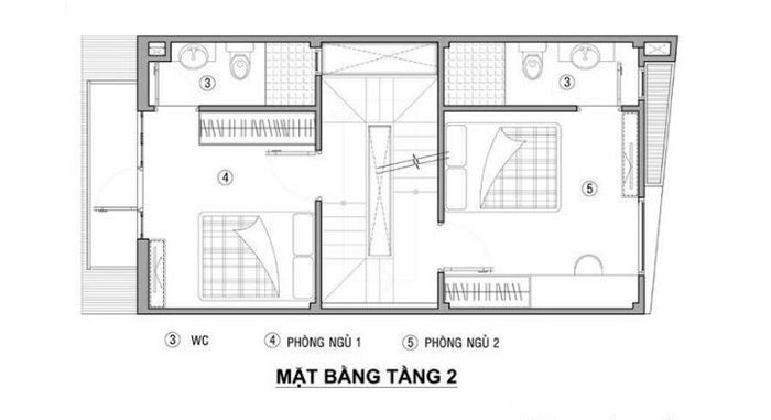 Thiết kế nhà 2 tầng 4x10 7