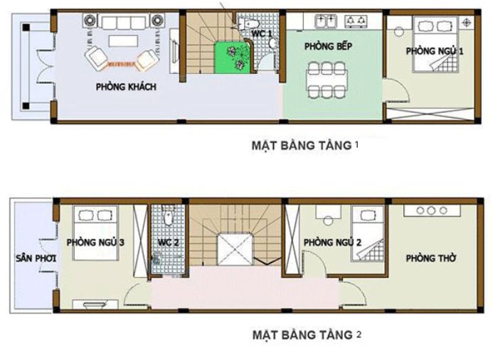 Thiết kế nhà 2 tầng 50m2-2