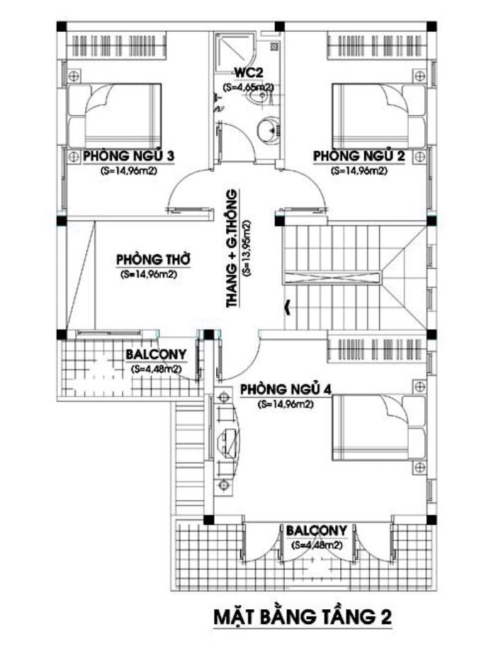Thiết kế nhà 2 tầng 50m2-21