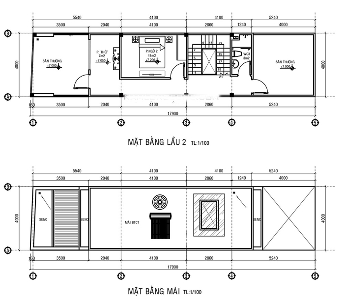 Nhà 3 tầng 5×20 4 phòng ngủ có tiểu cảnh 3