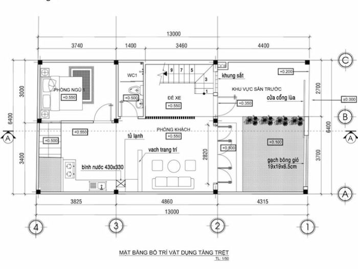 Bản vẽ thiết kế nhà 30m2 2 tầng hiện đại