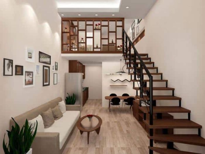 Thiết kế nhà 30m2 mặt tiền 3m có gác lửng 2