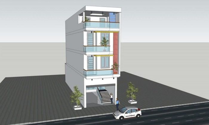 Thiết kế nhà bán hầm 7