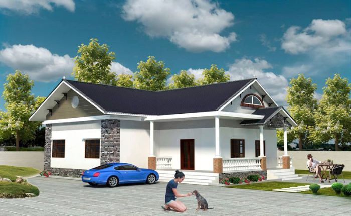 thiết kế nhà cấp 4 2 phòng ngủ 13