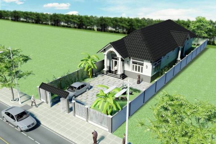 Thiết kế nhà cấp 4 diện tích 8x20m