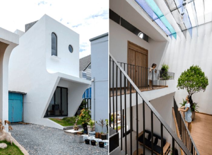 Thiết kế nhà lệch tầng 3x10m 1