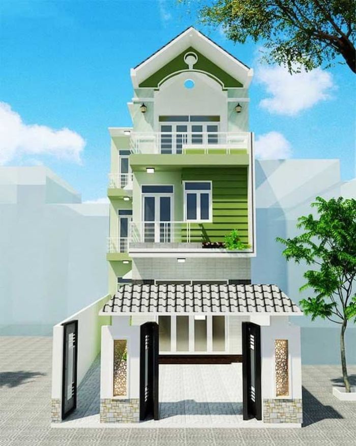 Thiết kế nhà lệch tầng 3x10m 14