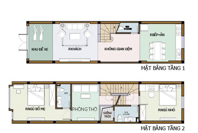 thiết kế nhà ống 2 tầng 5x18m 7