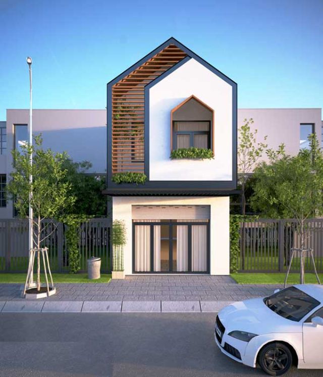 thiết kế nhà ống 2 tầng 5x18m 8