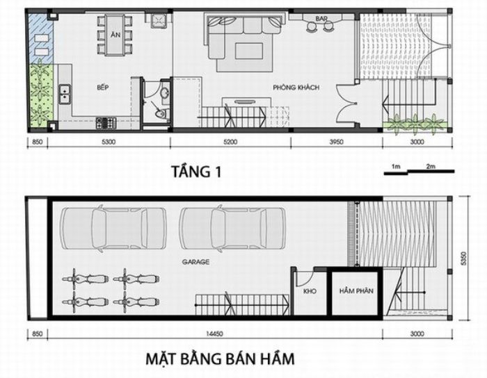 Thiết kế nhà ống 3 tầng 5x20-22