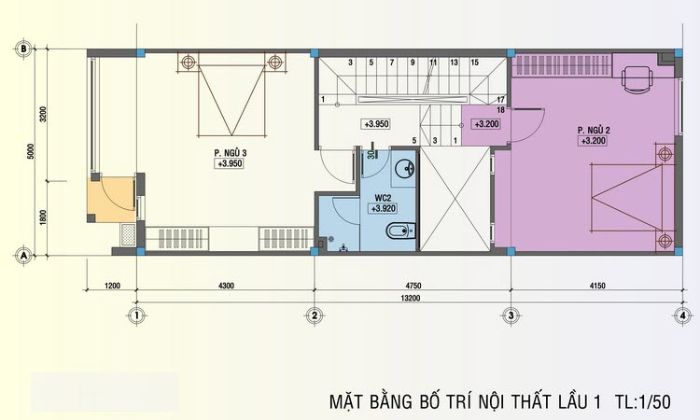 Thiết kế nhà ống 3 tầng 5x20-3