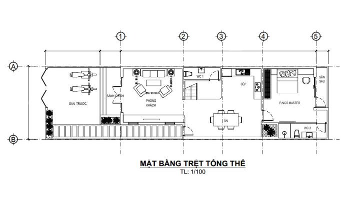 Thiết kế nhà ống 3 tầng 5x20-7