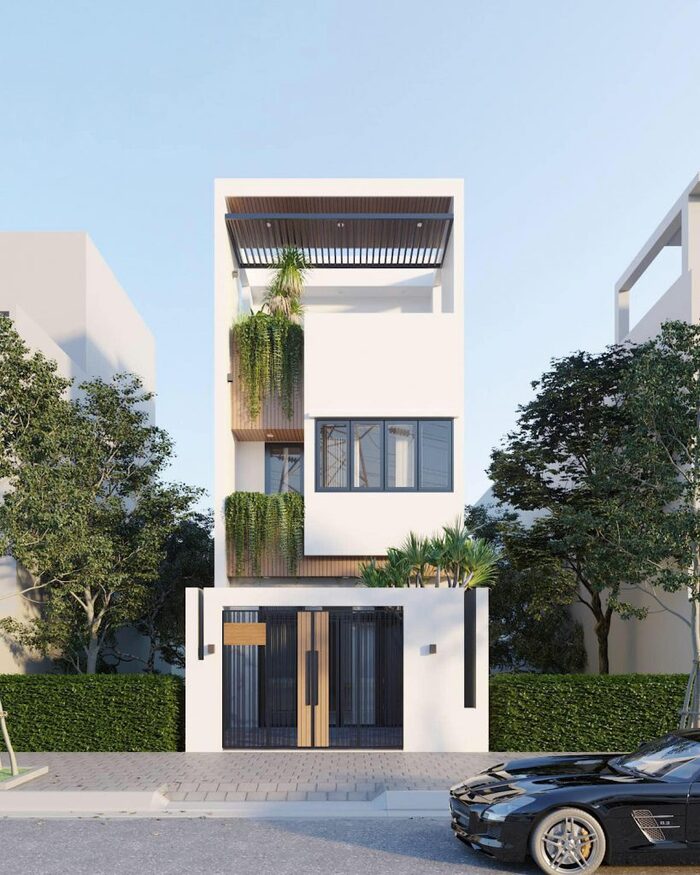 Thết kế nhà ống 3 tầng 5×20 hiện đại