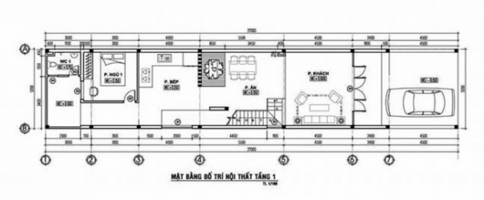 thiết kế nhà ống 2 tầng 4 phòng ngủ 1