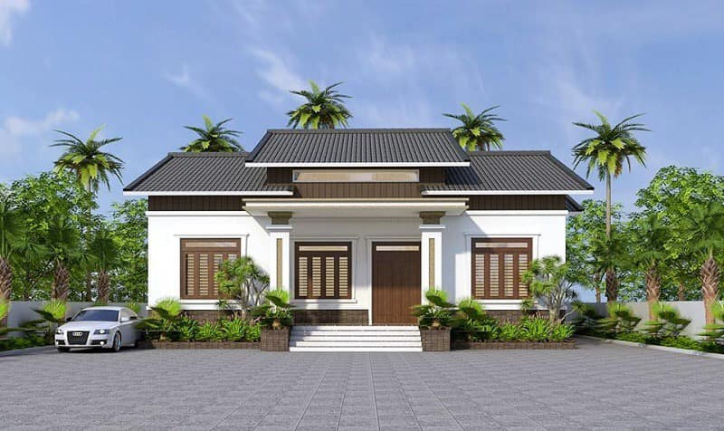 Thiết kế nhà vuông diện tích 10×10 1 tầng