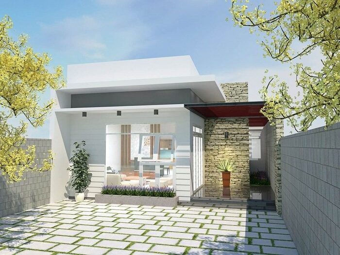 Tư vấn thiết kế mẫu nhà cấp 4 có gác lửng 5×20