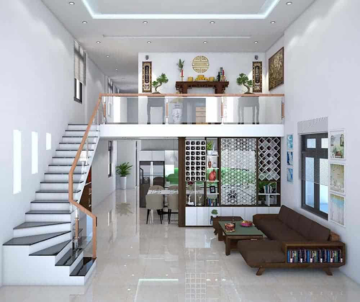 Ưu điểm của nhà phố 2 tầng có gác lửng